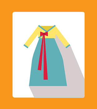 Traditional South Korean hanbok dress