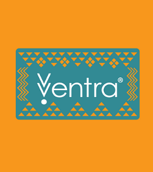 Ventra logo surrounded by Māori symbols, such as Niho Taniwha